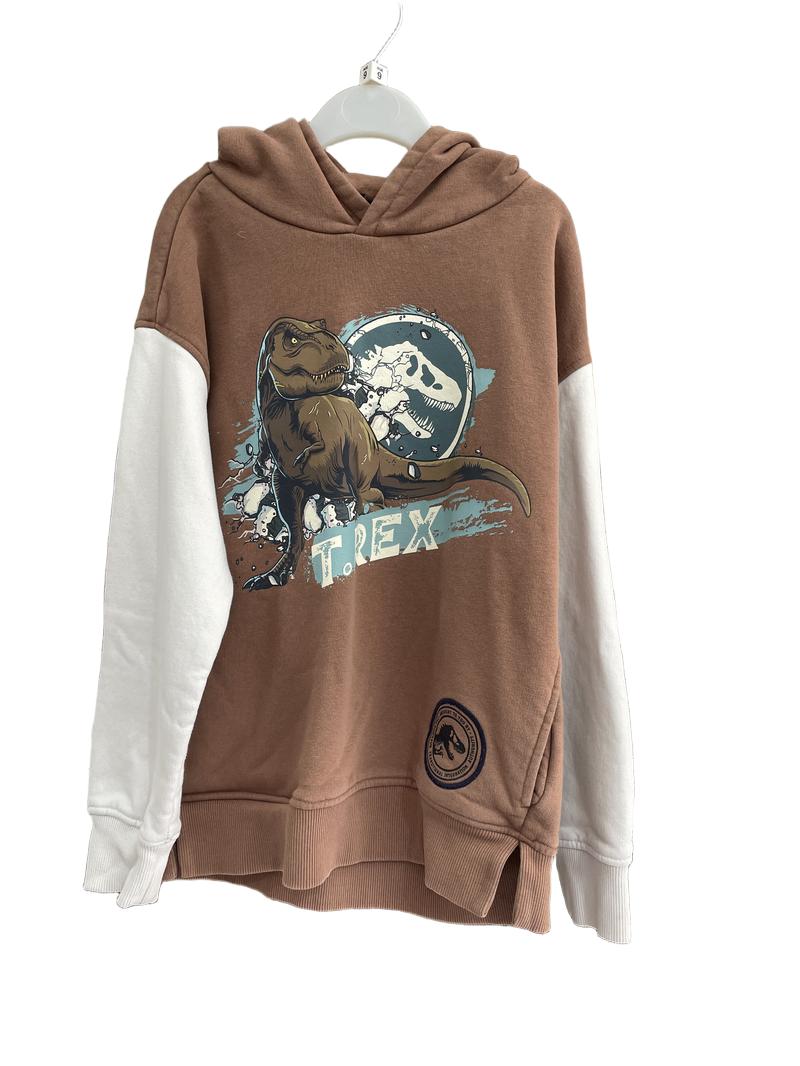 Preloved J Brand - Brown And White T.Rex Hoodie Jurassic Park (9-10y)