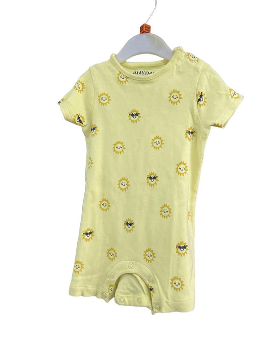 Preloved John Lewis - Yellow Sun Short-sleeved Romper Onesie (9-12m)