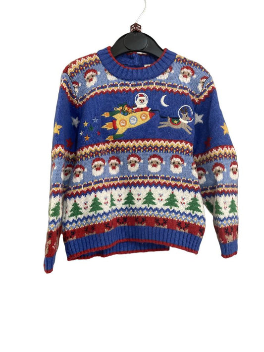 Preloved Jojo Maman Bebe - Christmas Jumper Santa Rocket. (18-24m)