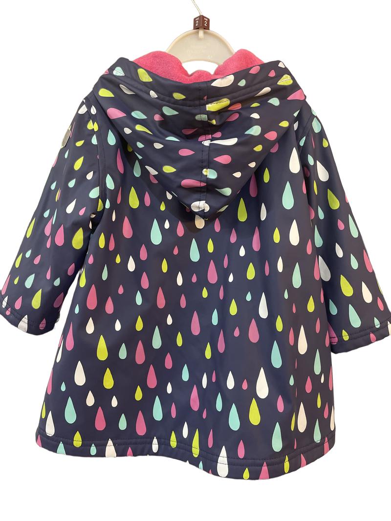Preloved Hatley - Navy Waterdrop Waterproof Jacket (2-3y)