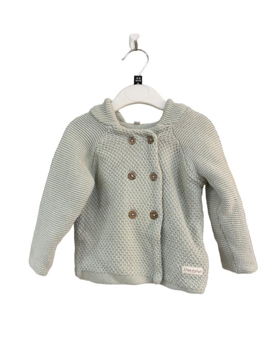 Preloved Homegrown Baby - Green Knit Button Hoodie (3-6m)