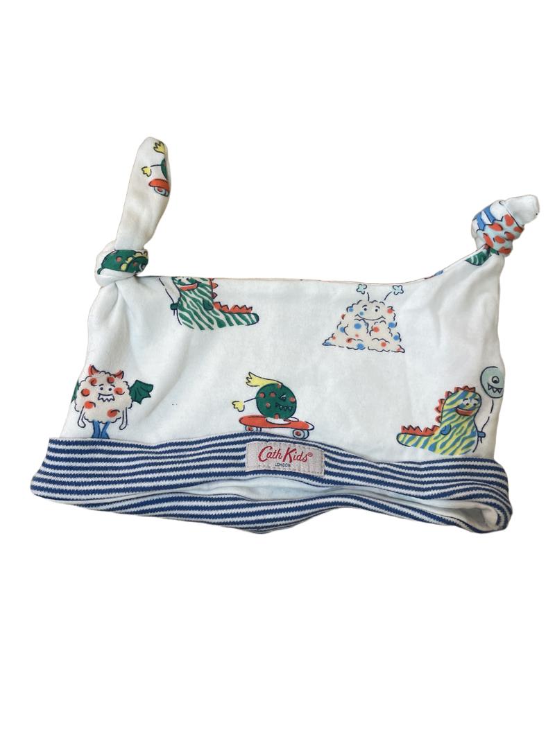 Preloved Cath Kidston - White Hat With Monsters. (12-18m)