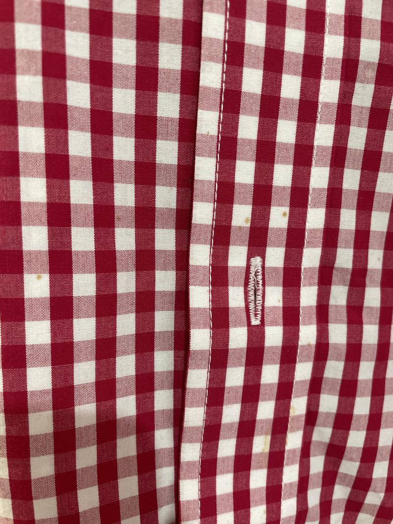 Preloved CCC Kids - Crew Clothing Company - Top - Red And White Check Button Down Collar Long-sleeved Shirt, Size S (10-11y)