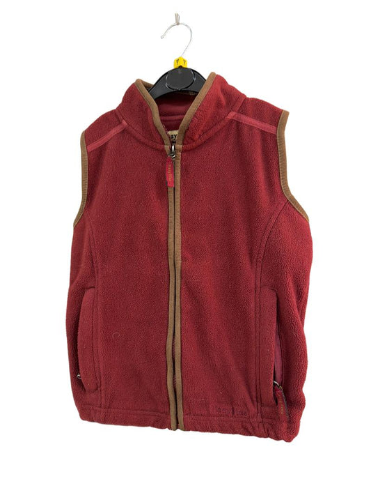 Preloved Hazy Blue Kaden - Maroon Gilet Fleece Body Warmer Coat (7-8y)