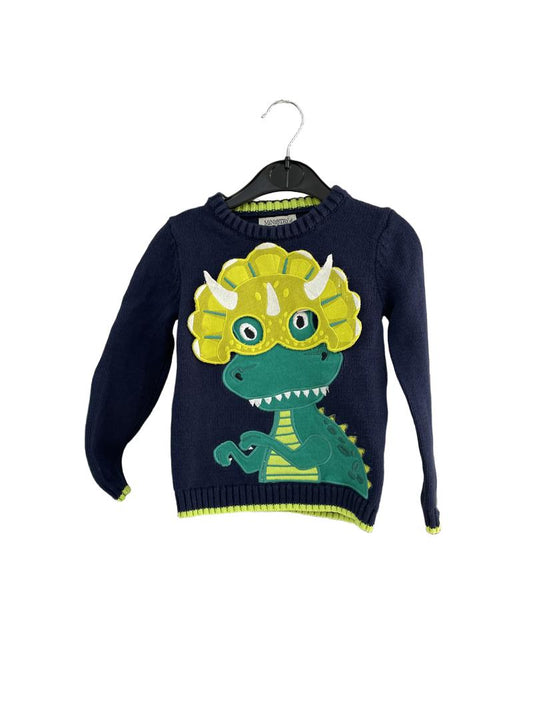 Preloved Ministry Of Rascals - Navy Knit Dinosaur Jumper (2-3y)