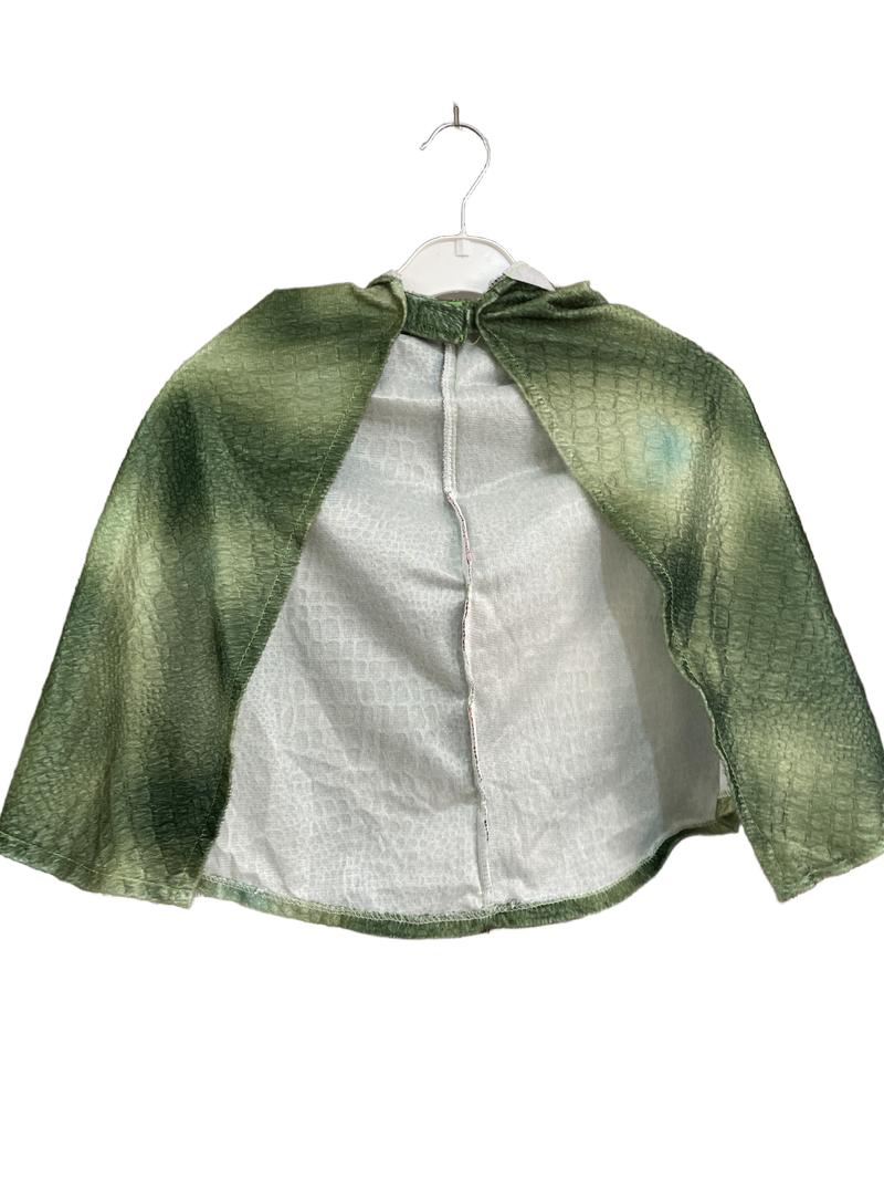 Preloved Zebra A/S - Green Dinosaur Hoodie Cape Smaller