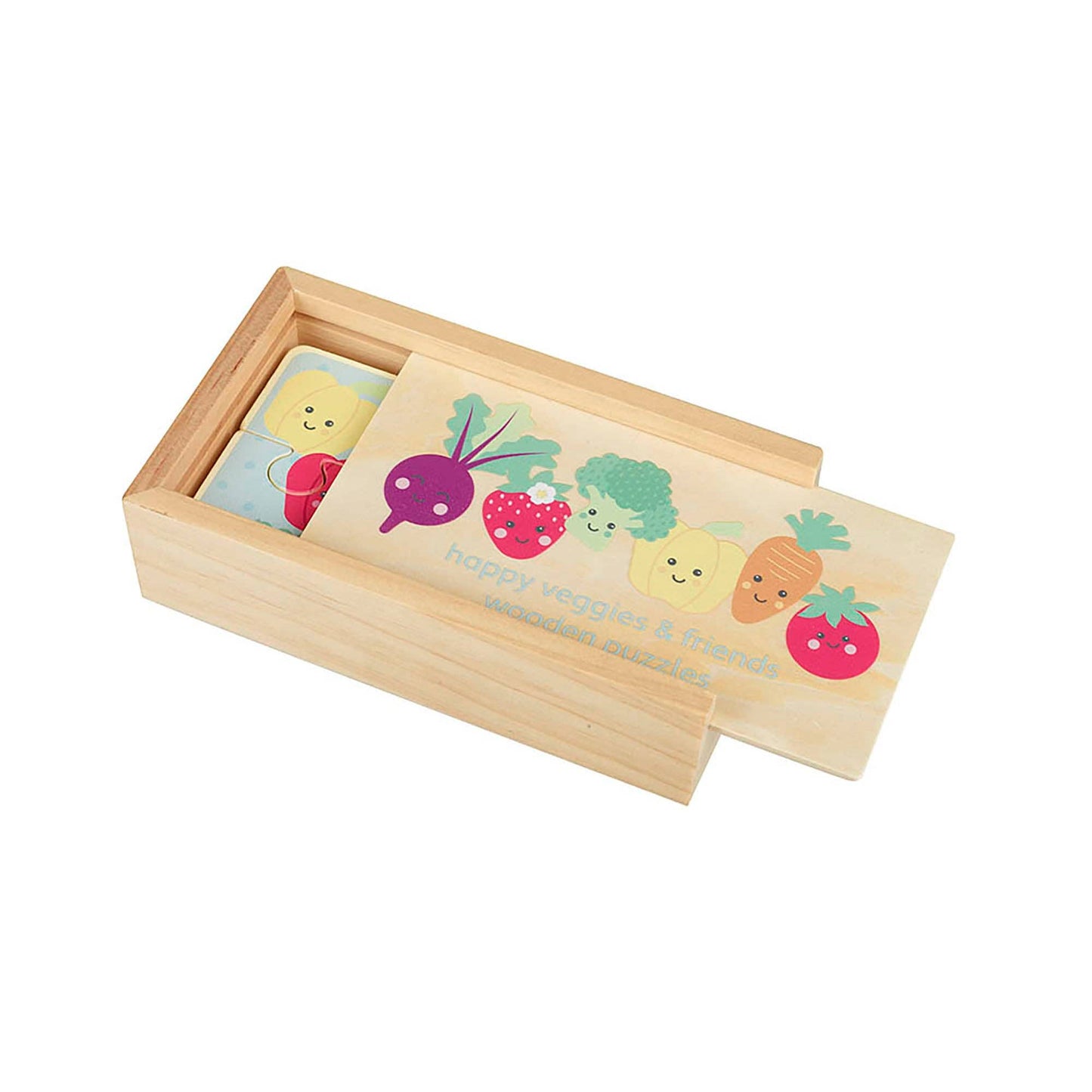 Happy Wooden Veggies & Friends Puzzle set