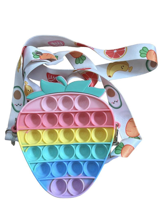 Preloved Unknown Brand - Rainbow Strawberry Pop It Toy Purse