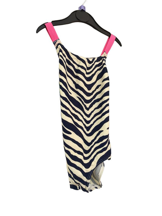 Preloved Mini Boden - Zebra Print Swimming Costume With Bright Pink Straps. (3-4y)