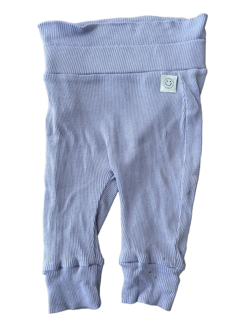 Preloved John Lewis - Purple Ribbed Top, Trousers, And Hat (0-3m) - Outfit