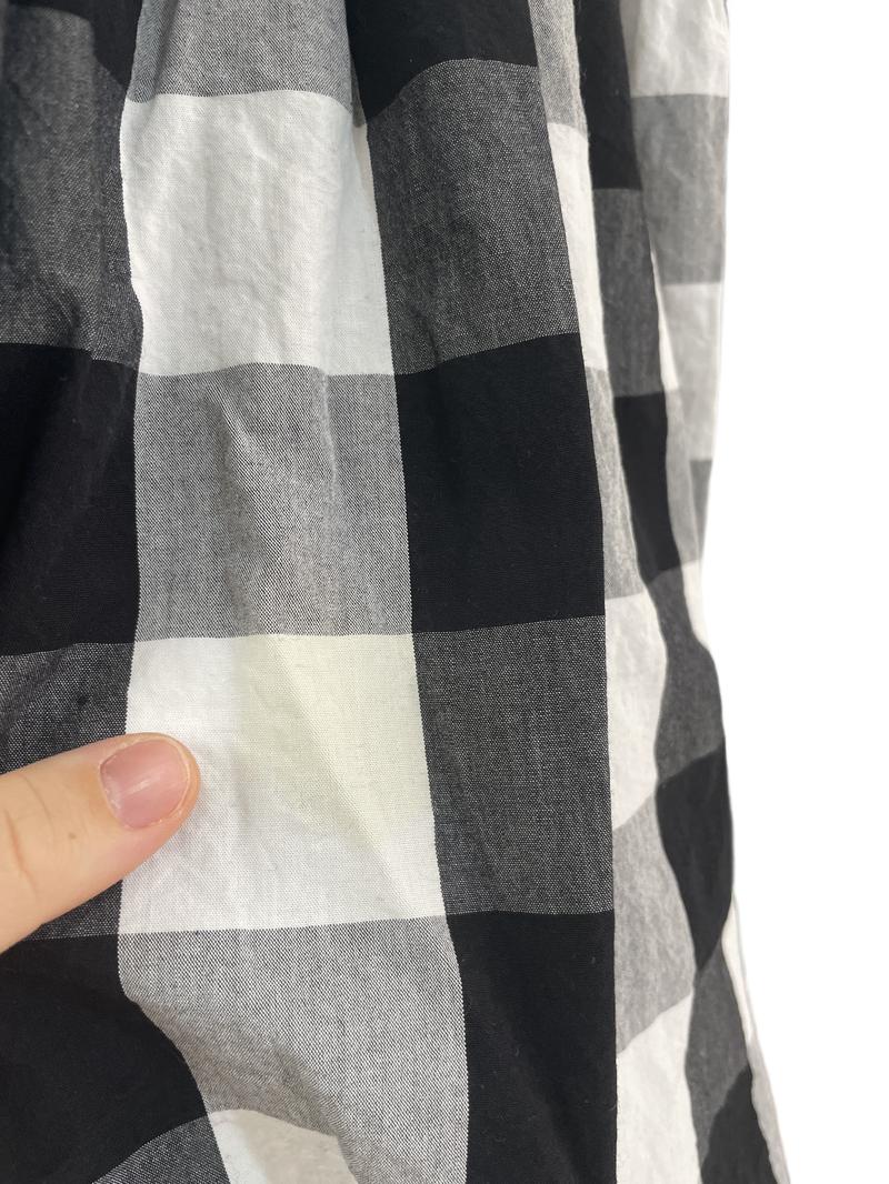 Preloved OVS - Black And White Gingham Sleeveless Dress. (8-9y)