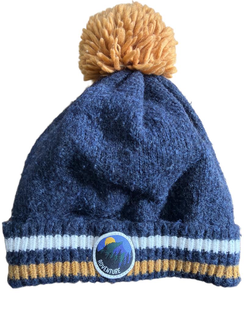 Preloved John Lewis - Navy Orange Adventure Pom Pom Beanie  (9-10y, 10-11y, 11-12y)