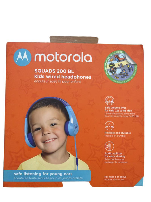 Preloved Motorola - Squads 200 BL Kids Wired Headphones (blue), NEW In Box