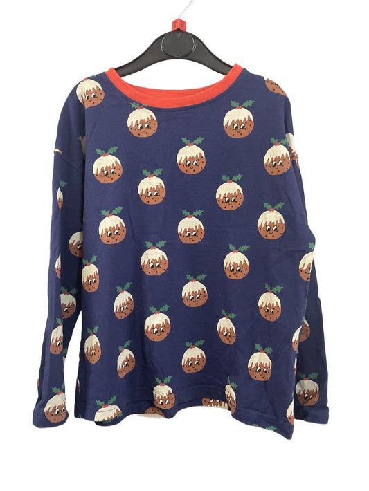 Preloved John Lewis - Top - Navy Christmas Bobble Ornament Pudding Long-sleeved Shirt (8-9y)