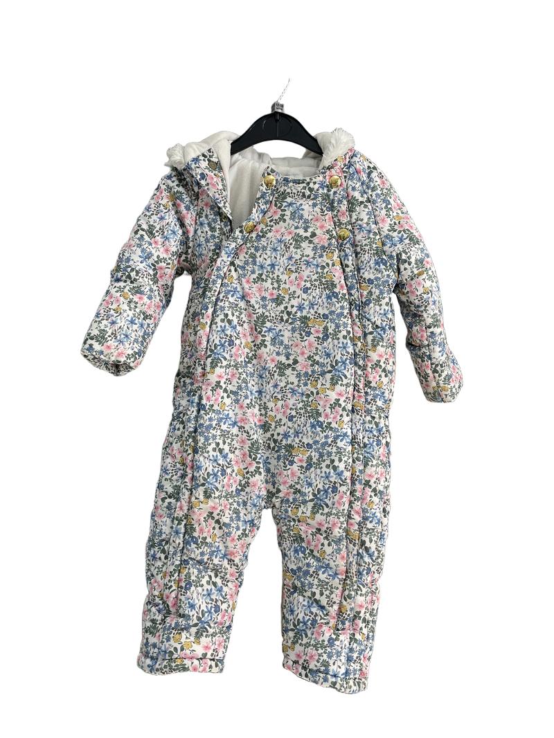 Preloved Marks & Spencer - White Floral Pattern Pram Suit (12-18m)