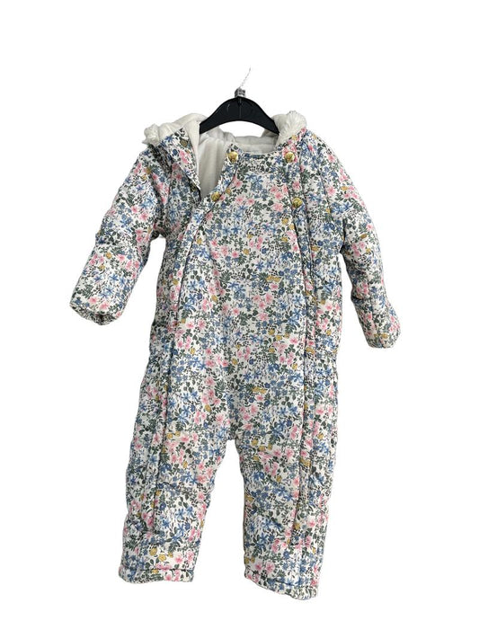 Preloved Marks & Spencer - White Floral Pattern Pram Suit (12-18m)