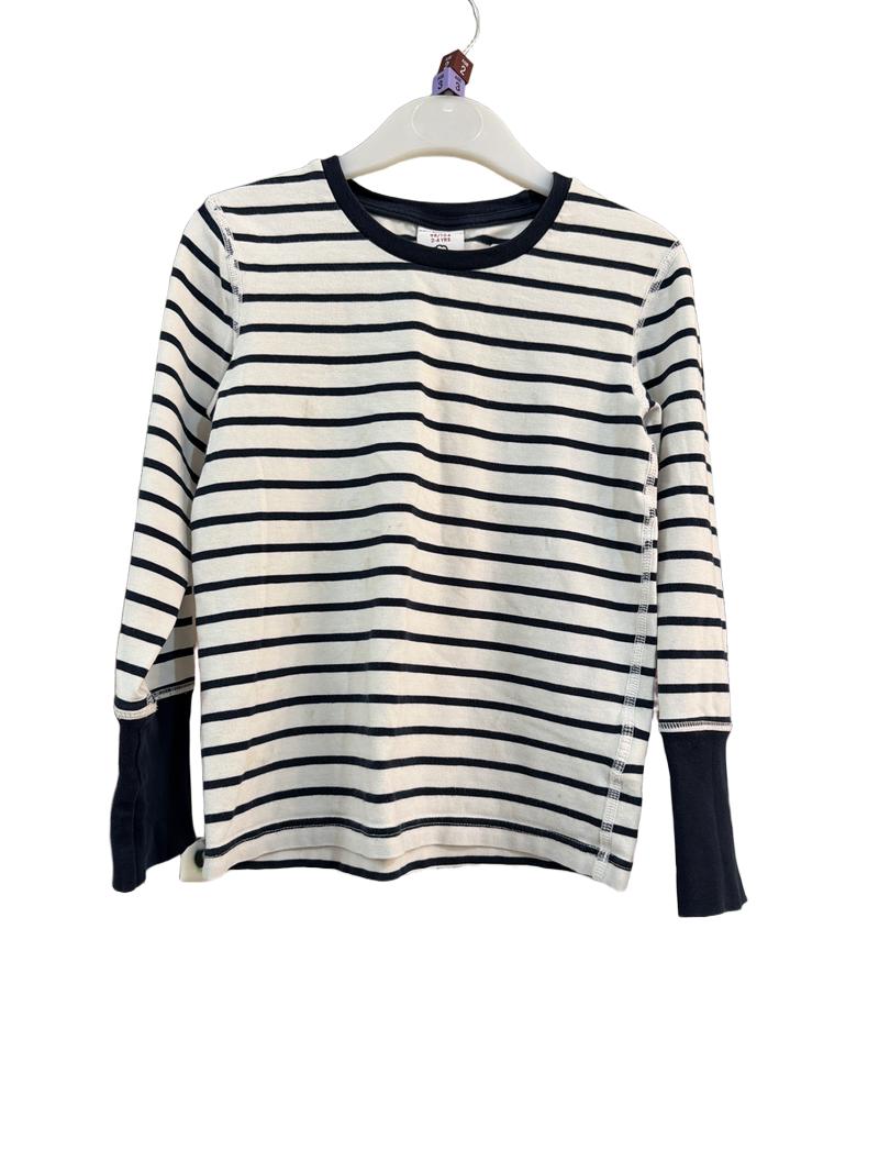 Preloved Polarn O. Pyret - Navy White Stripe Long-sleeved Top (2-3y, 3-4y)