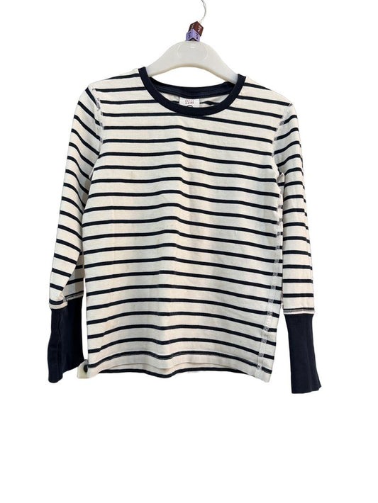 Preloved Polarn O. Pyret - Navy White Stripe Long-sleeved Top (2-3y, 3-4y)