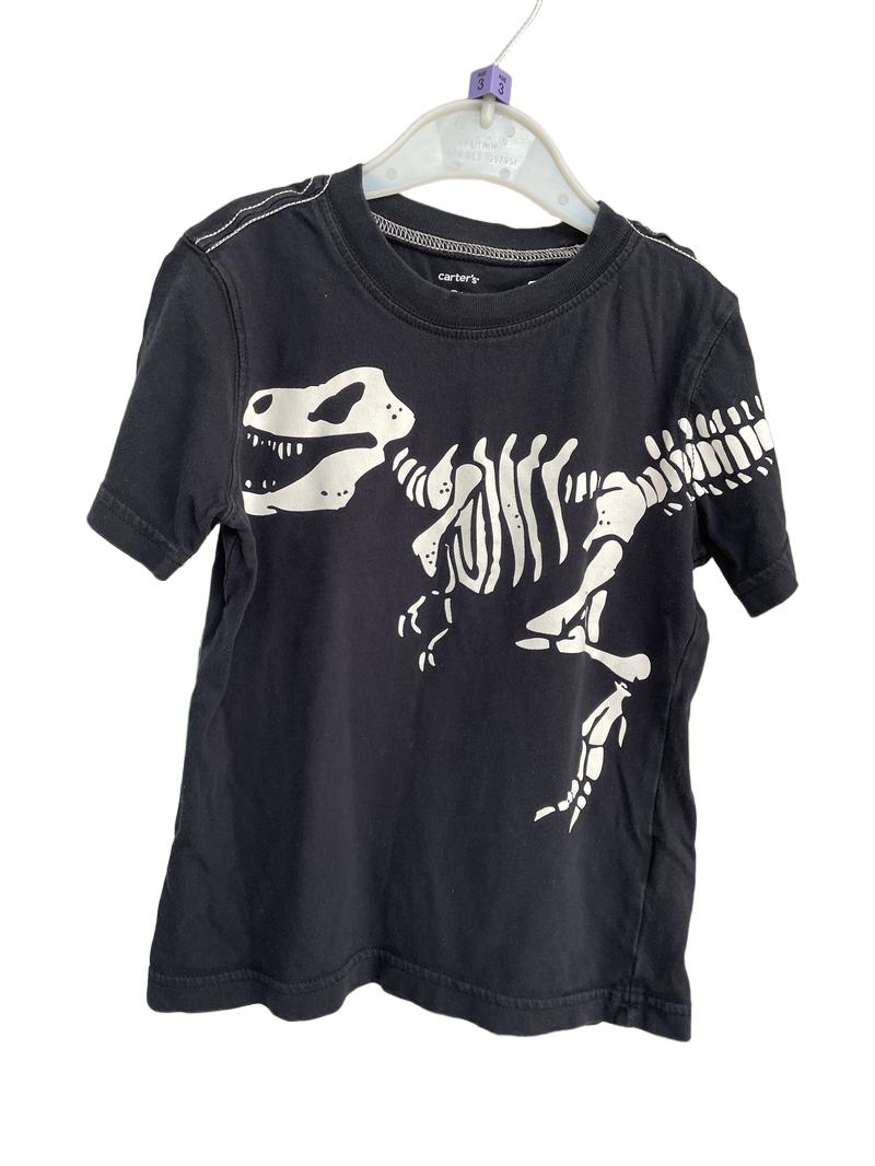 Preloved Carter's - Black Dinosaur Skeleton T Shirt (3-4y)