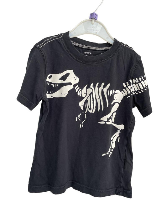 Preloved Carter's - Black Dinosaur Skeleton T Shirt (3-4y)