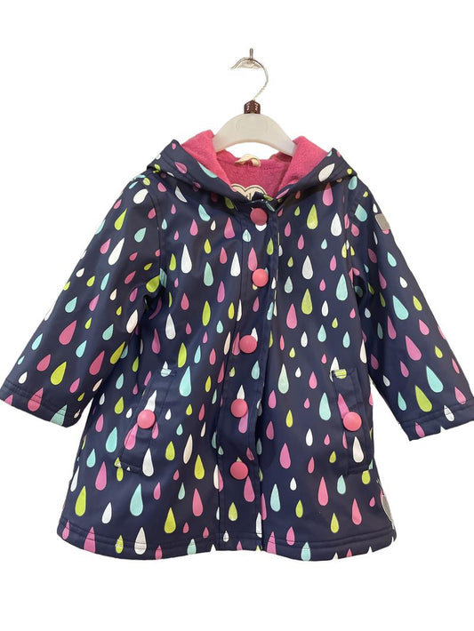 Preloved Hatley - Navy Waterdrop Waterproof Jacket (2-3y)