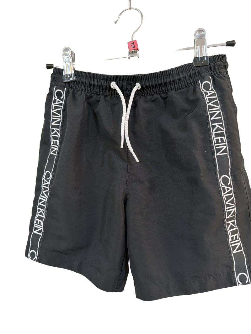Preloved Calvin Klein - Black Calvin Klein Tape Swim Trunks (10-11y, 11-12y)