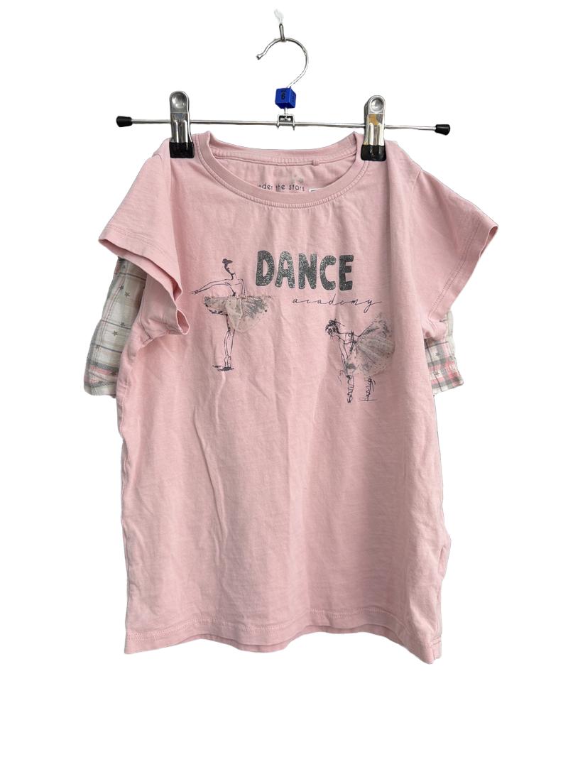 Preloved Next - Pink Ballet Short-sleeved  Shorts Pyjama Set (6-7y)