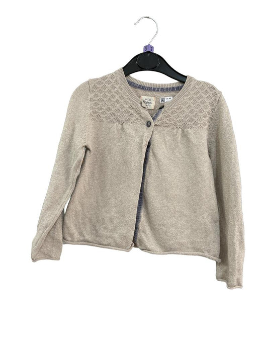 Preloved Mini Boden - Beige Glitter Half Button Cardigan (3-4y)