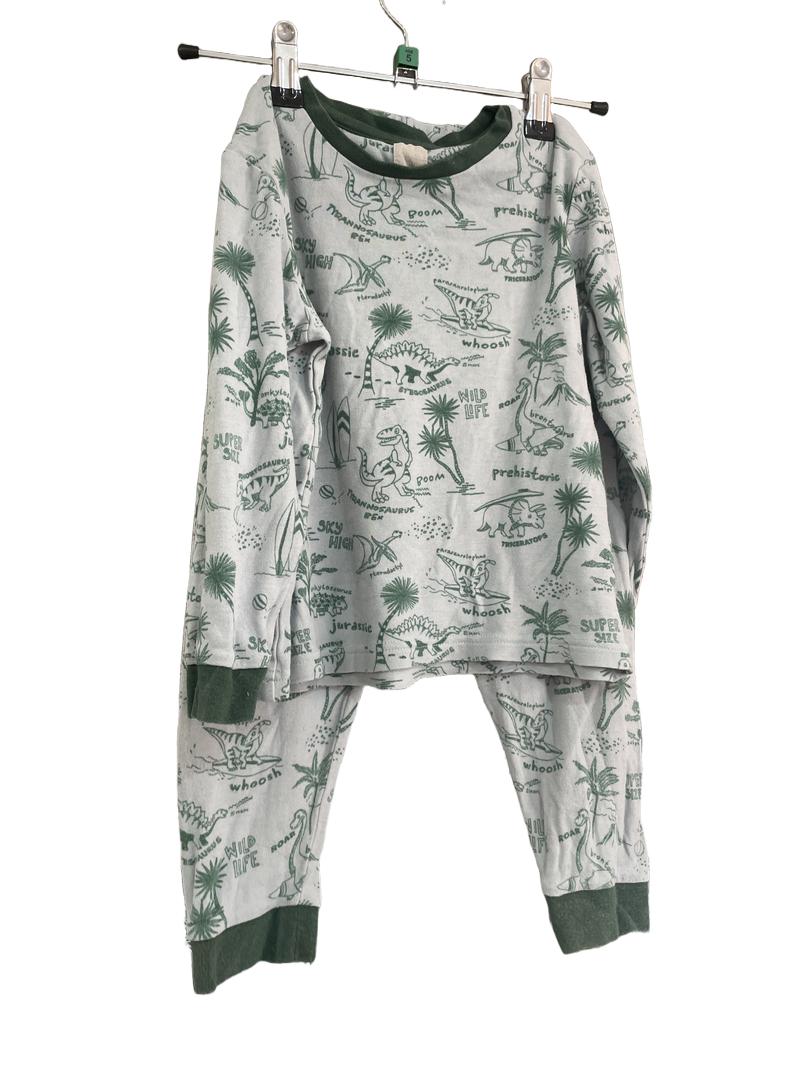 Preloved John Lewis - Green Dinosaur Long Sleeve Pyjamas. (5y)