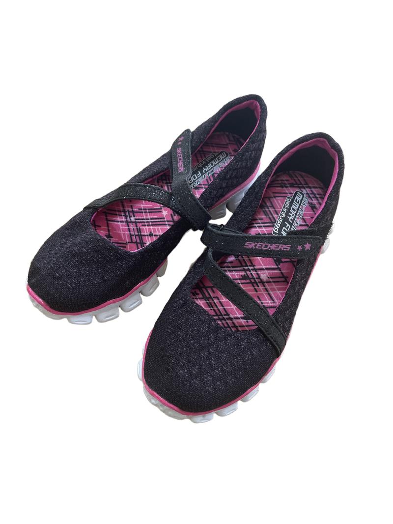 Preloved Skechers - Black And Pink Shoes, Gel Infused Memory Foam Inside. (12 UK)