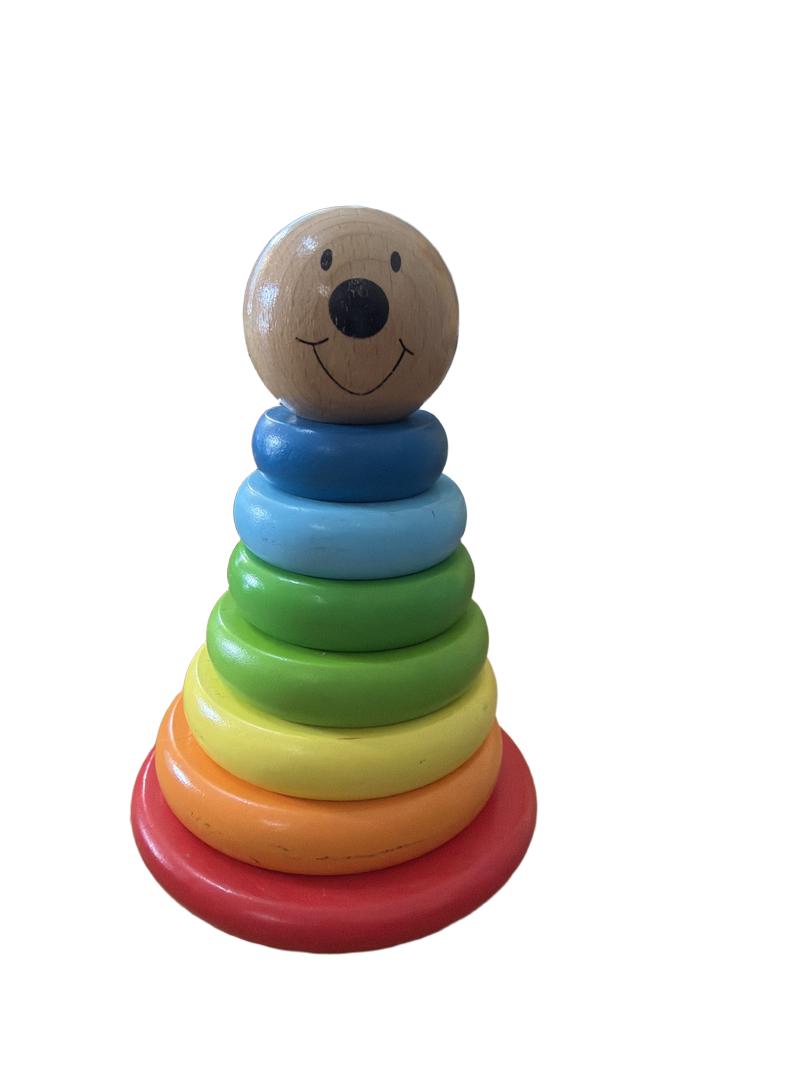 Preloved Toys - Wooden Rainbow Stacker Wobbling Toy - Tidlo