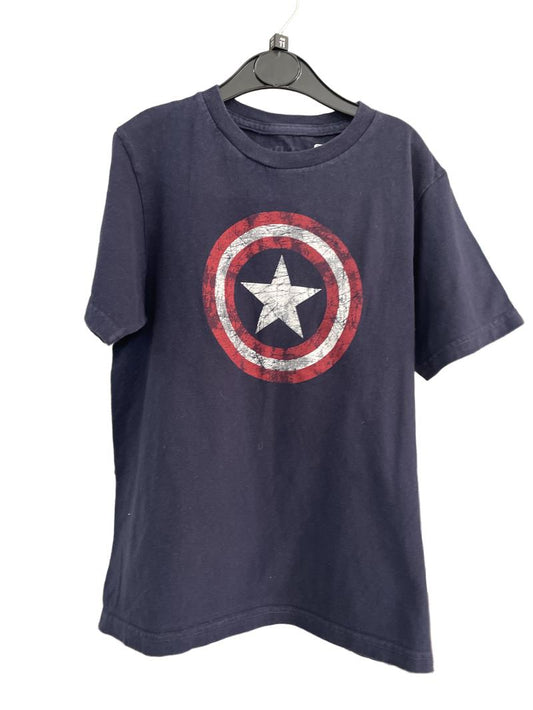 Preloved Marvel - Navy Captain America T Shirt, XS (11-12y)