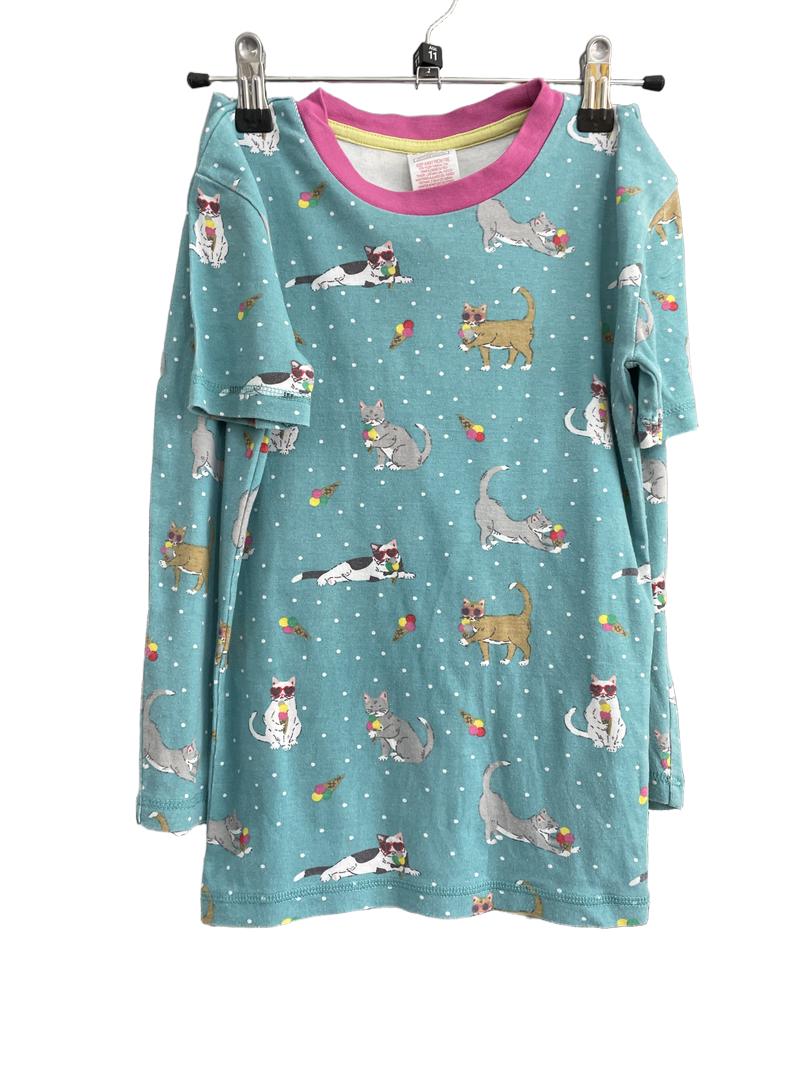 Preloved Mini Boden - Green Cat Ice Cream Pyjama Set (11-12y)