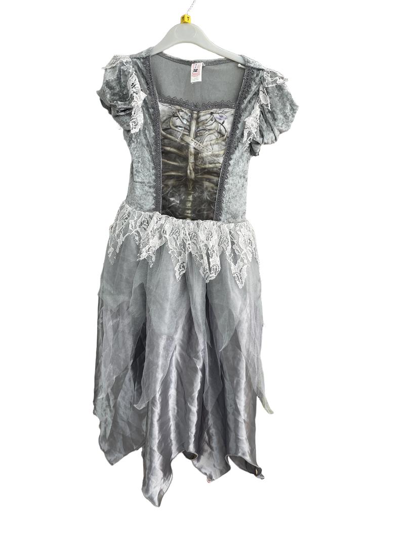 Preloved F&F - Gray Skeleton Fancy Dress  (7-8y)