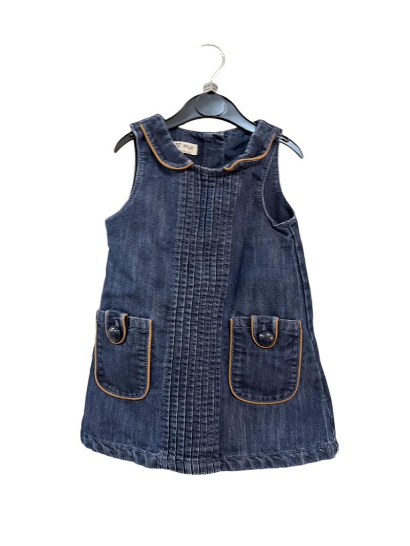 Preloved Next - Blue Denim Pinafore Dress (12-18m)