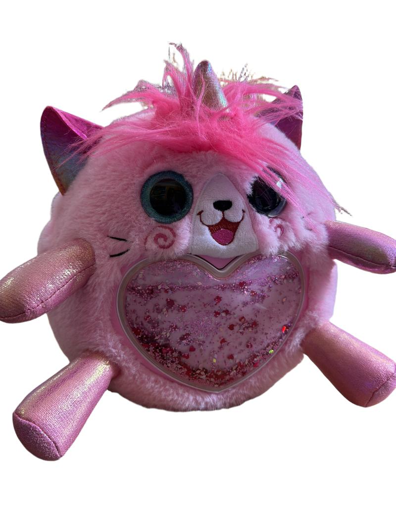 Preloved Toys - Pink Stuffed RAINBOCORN Plush Toy With Glitter Heart - Zuru