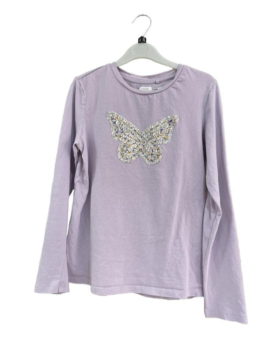 Preloved Next - Purple Sequin Butterfly Long-sleeved Top (11-12y)