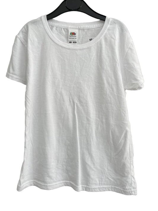Preloved Fruit Of The Loom - White T Shirt (9-10 , 11-12y)