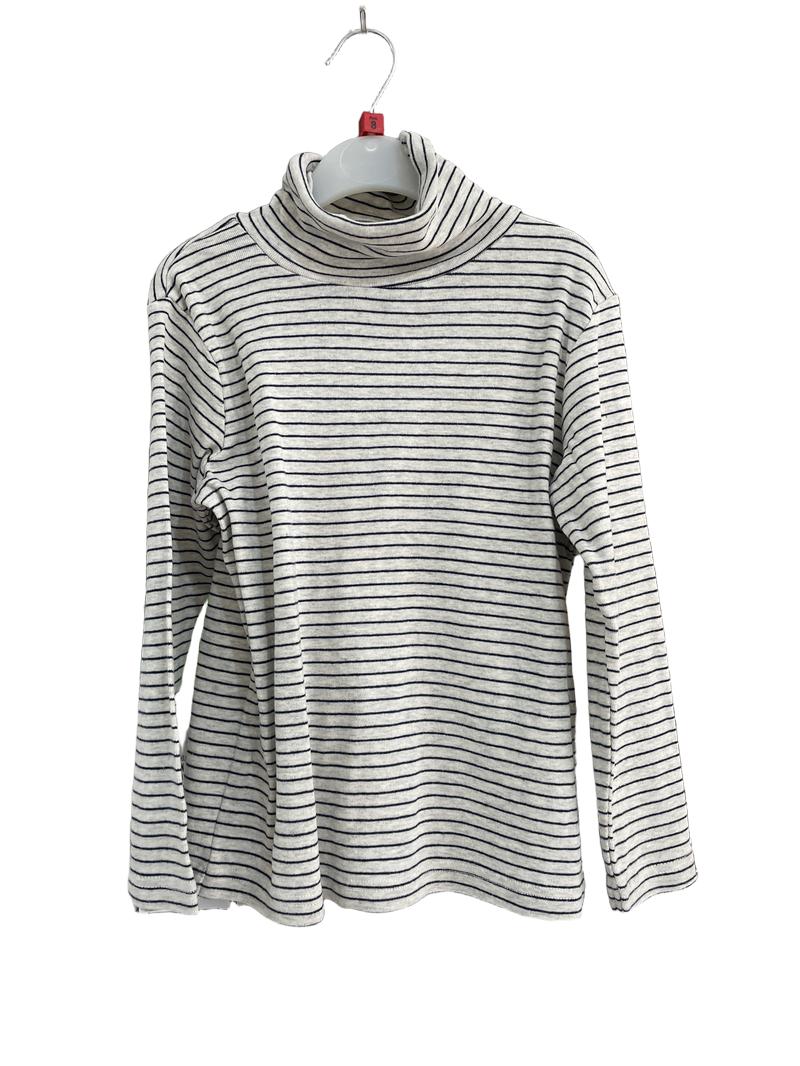 Preloved Vertbaudet - Cream Navy Stripe Turtleneck (8-9y)