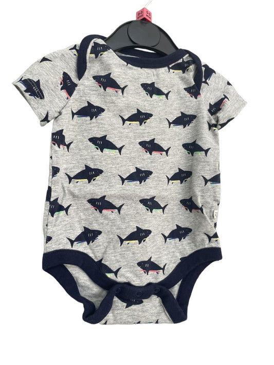 Preloved Gap - Grey Surfing Shark Design Vest (0-3m)