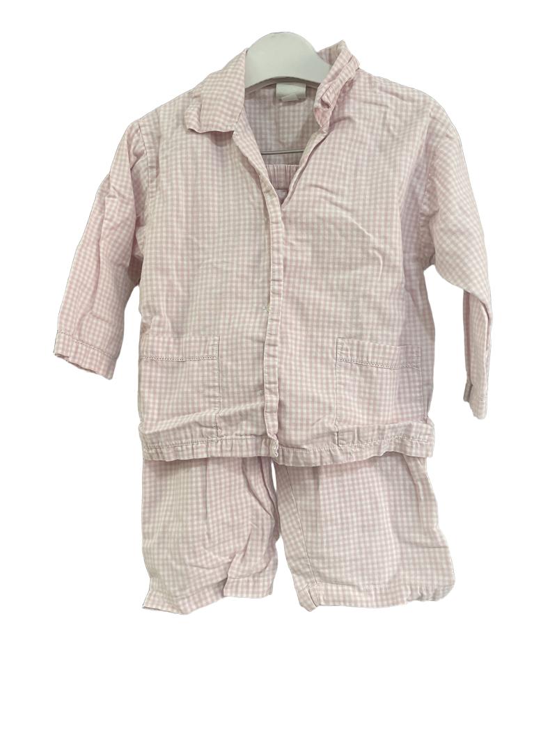 Preloved CRABTREE & EVELYN - Pink And White Gingham Pyjamas. (12-18m, 18-24m)