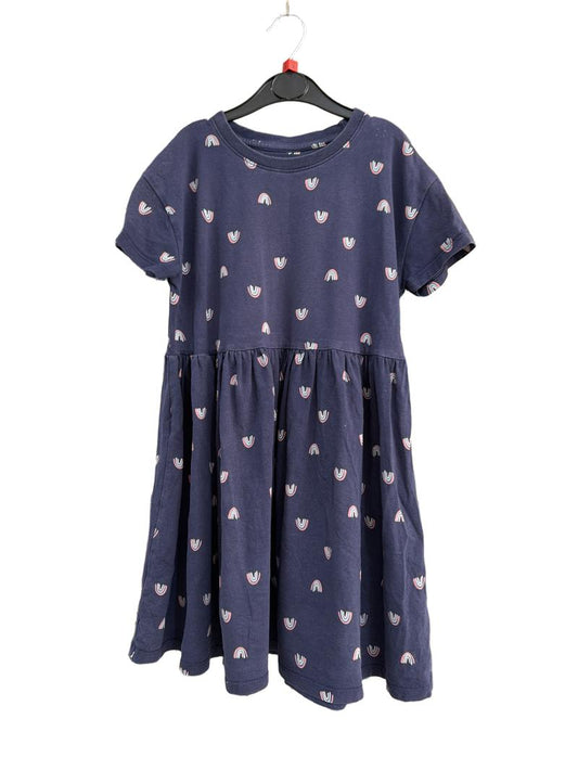 Preloved John Lewis - Navy Rainbow Short-sleeved Dress (8-9y)