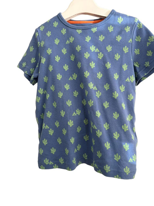 Preloved Marks & Spencer - Blue Cactus Print Short-sleeved Pyjama Set (4-5y)