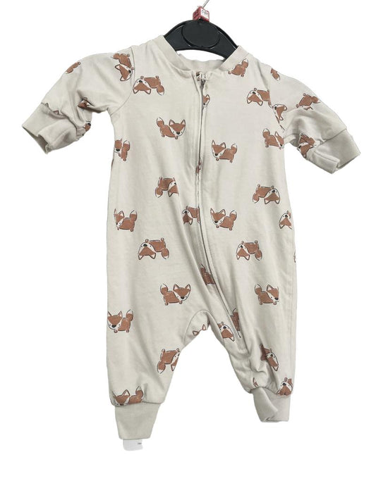 Preloved H&M - White Zip Up Onesie With Fox Print. (0-1m)