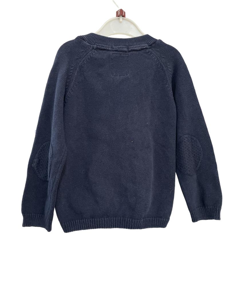 Preloved Zara - Navy Knit Zip Cardigan (2-3y)