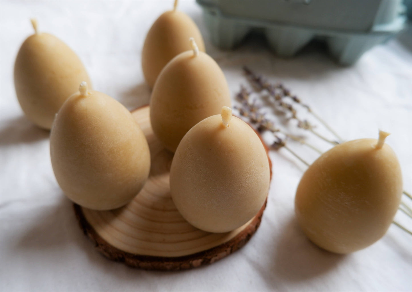 Egg Shaped Beeswax Candles - individual