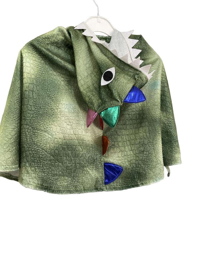 Preloved Zebra A/S - Green Dinosaur Hoodie Cape Smaller