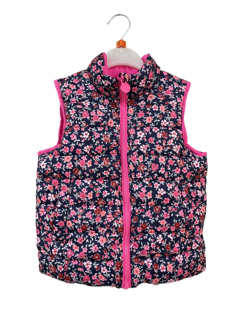 Preloved Joules - Floral Pink Reversible Gilet (4-5y)