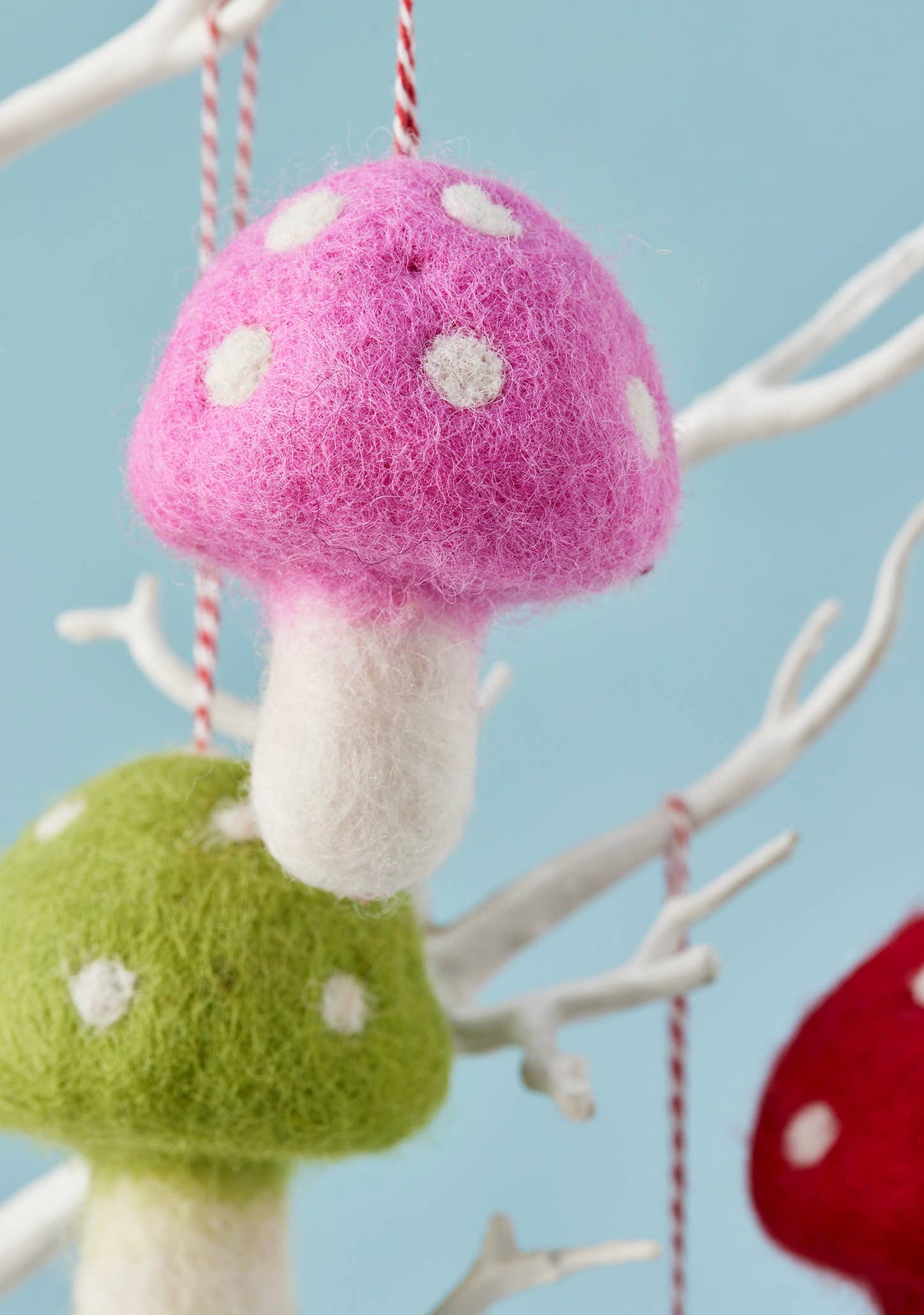 Felt Dotty Round Mushrooms