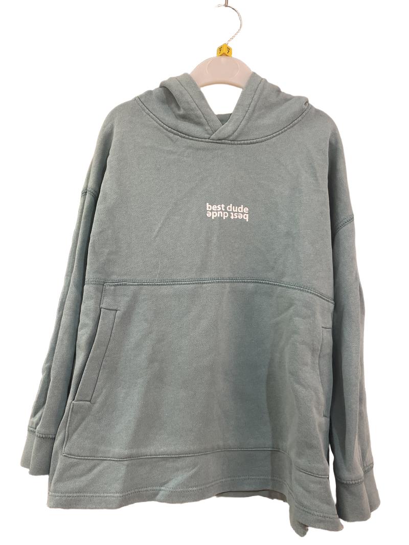 Preloved Zara - Green Hoodie With "Best Dude" (7-8y)